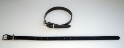 1 Befestigung Lederriemen weiss Leder 2,0 cm x 24,0 cm lang Befestigungsriemen